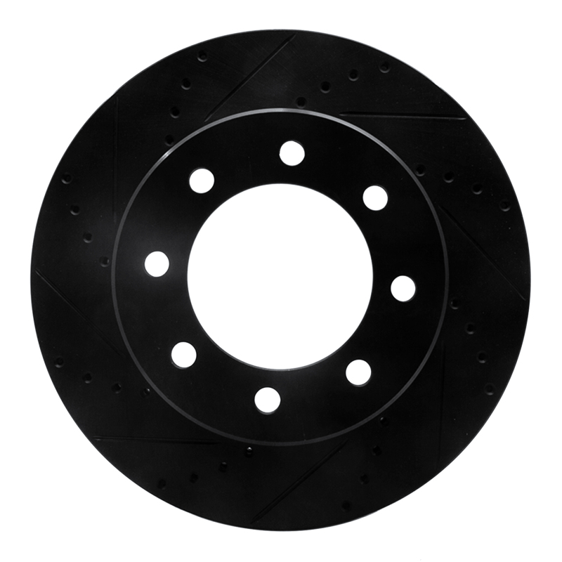 Dodge Ram 2500 Brake Rotor (1) - Front Left - R1 Concepts - Drilled & Slotted - Black - `09-`25